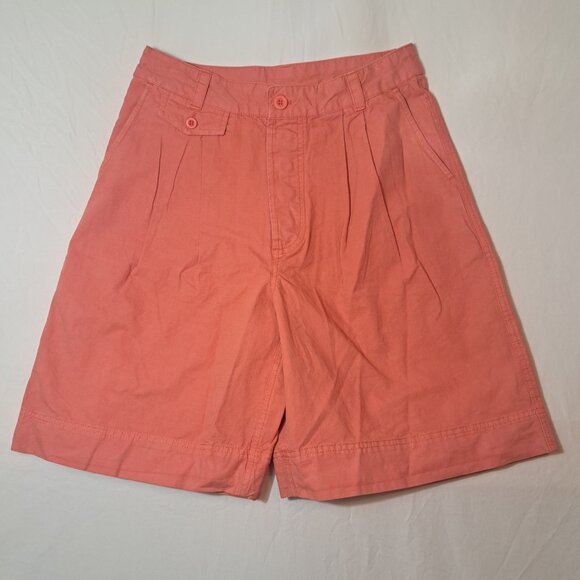 Free People Size 4 Say So Trouser‎ Shorts High Rise Pleated Coral Orange NEW - Picture 1 of 13